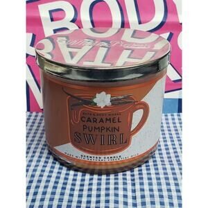 BBW Caramel Pumpkin Swirl Large 3 Wick Candle Home Fragrance  Decor